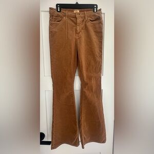 MOTHER Women's Tan Flare Corduroy Pants